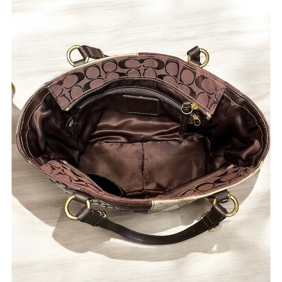 Y2K Coach F17614 Gallery Signature Patchwork Shoulder Bag & F46199 Wristlet - Picture 6 of 14